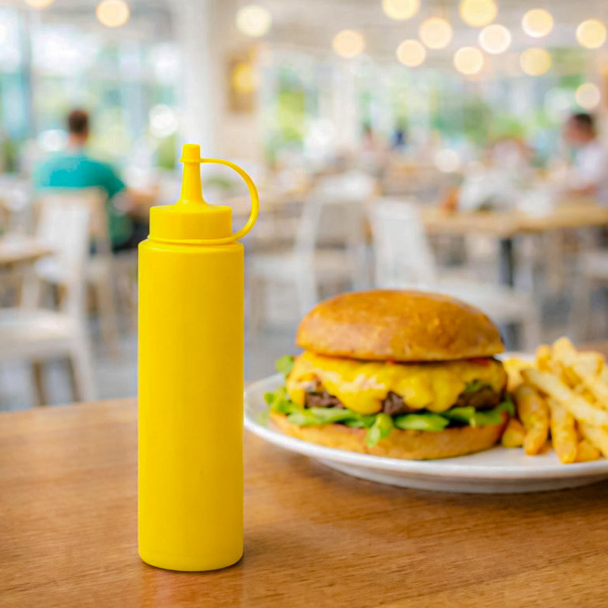 REGENT ROUND PLASTIC SAUCE BOTTLE YELLOW 6PK, 250ML