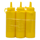 REGENT ROUND PLASTIC SAUCE BOTTLE YELLOW 6PK, 250ML