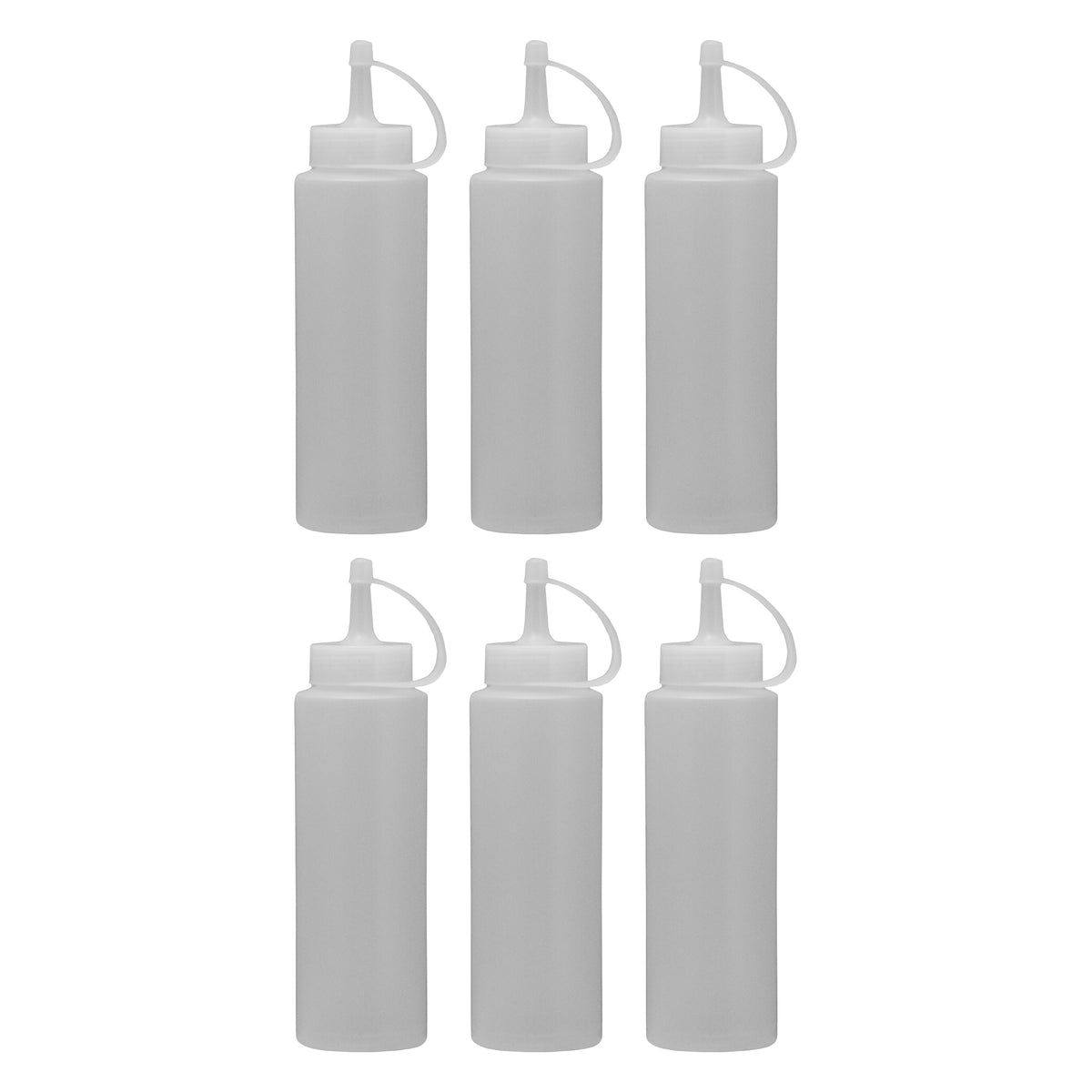 REGENT ROUND PLASTIC SAUCE BOTTLE WHITE 6PK, 250ML