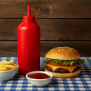 REGENT ROUND PLASTIC SAUCE BOTTLE RED 6K, 1LT