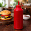 REGENT ROUND PLASTIC SAUCE BOTTLE RED 6K, 1LT