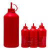 REGENT ROUND PLASTIC SAUCE BOTTLE RED 6 PACK, (1LT)