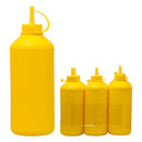 REGENT ROUND PLASTIC SAUCE BOTTLE YELLOW 6 PACK, (1LT)