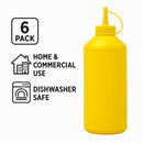 REGENT ROUND PLASTIC SAUCE BOTTLE YELLOW 6PK, 1LT