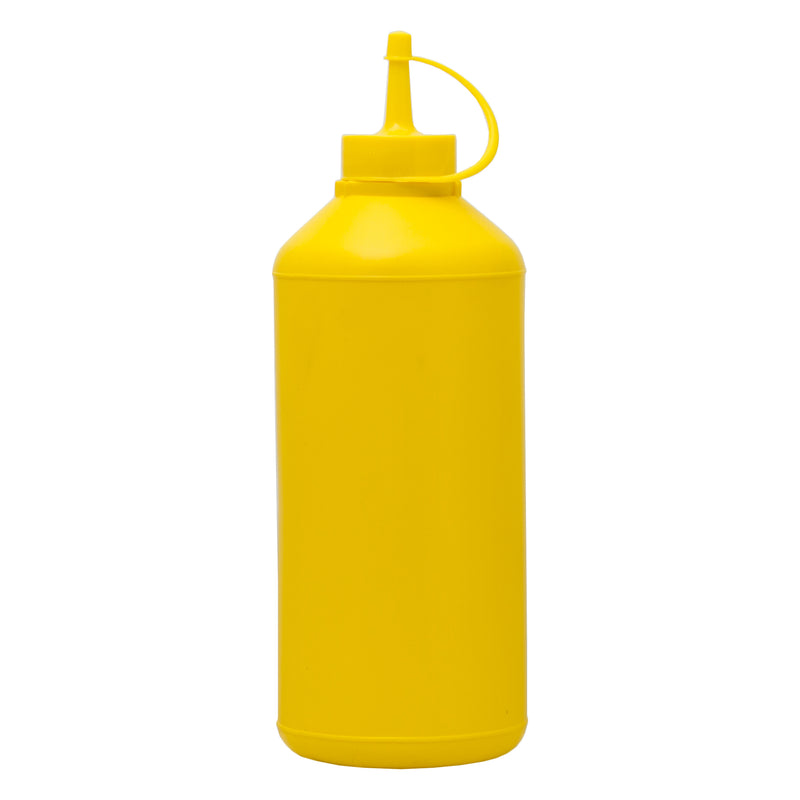 REGENT ROUND PLASTIC SAUCE BOTTLE YELLOW 6 PACK, (1LT)