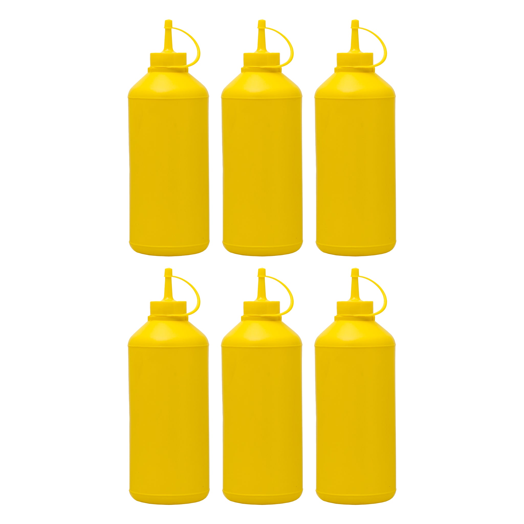 REGENT ROUND PLASTIC SAUCE BOTTLE YELLOW 6PK, 1LT