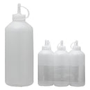 REGENT ROUND PLASTIC SAUCE BOTTLE WHITE 6 PACK, (1LT)