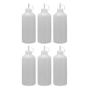 REGENT ROUND PLASTIC SAUCE BOTTLE WHITE 6 PACK, (1LT)