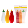 REGENT PLASTIC FLAT SQUEEZE BOTTLES ASST. COLOURS WITH CAPS 3PK, 500ML