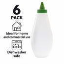 REGENT PLASTIC FLAT SQUEEZE BOTTLE NATURAL WITH GREEN WITCH HAT CAP 6PK, 500ML