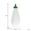 REGENT PLASTIC FLAT SQUEEZE BOTTLE NATURAL WITH GREEN WITCH HAT CAP 6 PACK, 500ML (140X80X215MM)