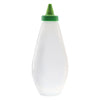 REGENT PLASTIC FLAT SQUEEZE BOTTLE OPAQUE WITH GREEN WITCH HAT CAP 6PK, 500ML