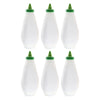REGENT PLASTIC FLAT SQUEEZE BOTTLE OPAQUE WITH GREEN WITCH HAT CAP 6PK, 500ML