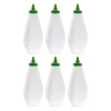 REGENT PLASTIC FLAT SQUEEZE BOTTLE NATURAL WITH GREEN WITCH HAT CAP 6 PACK, 500ML (140X80X215MM)