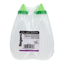 REGENT PLASTIC FLAT SQUEEZE BOTTLE NATURAL WITH GREEN WITCH HAT CAP 6PK, 500ML
