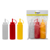 REGENT ROUND PLASTIC SAUCE BOTTLE ASST. COLOURS 3PK, 250ML