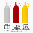 REGENT ROUND PLASTIC SAUCE BOTTLE ASST. COLOURS 3PK, 250ML