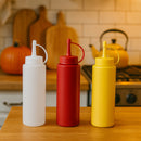 REGENT ROUND PLASTIC SAUCE BOTTLE ASST. COLOURS 3PK, 250ML