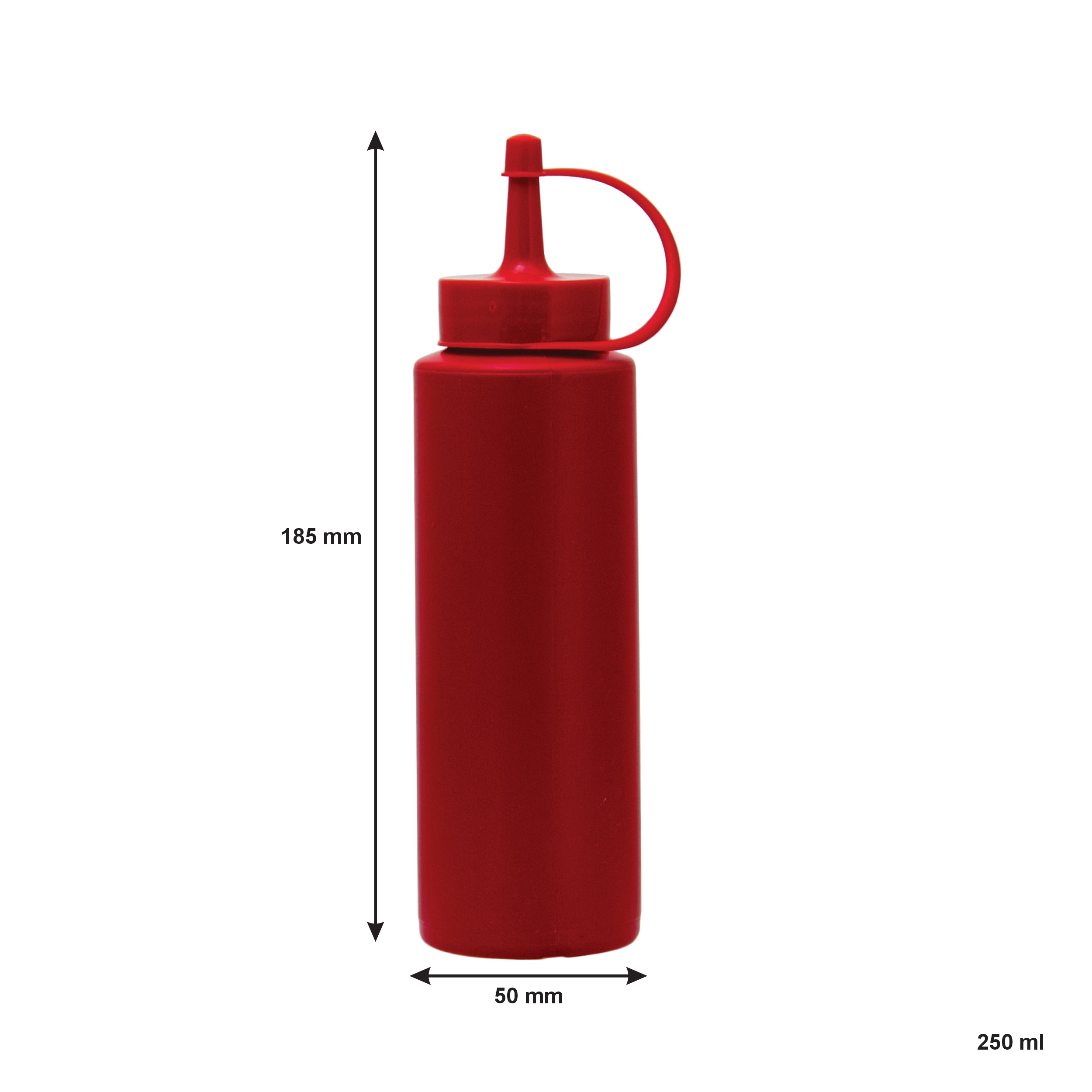 REGENT ROUND PLASTIC SAUCE BOTTLE ASST. COLOURS 3PK, 250ML