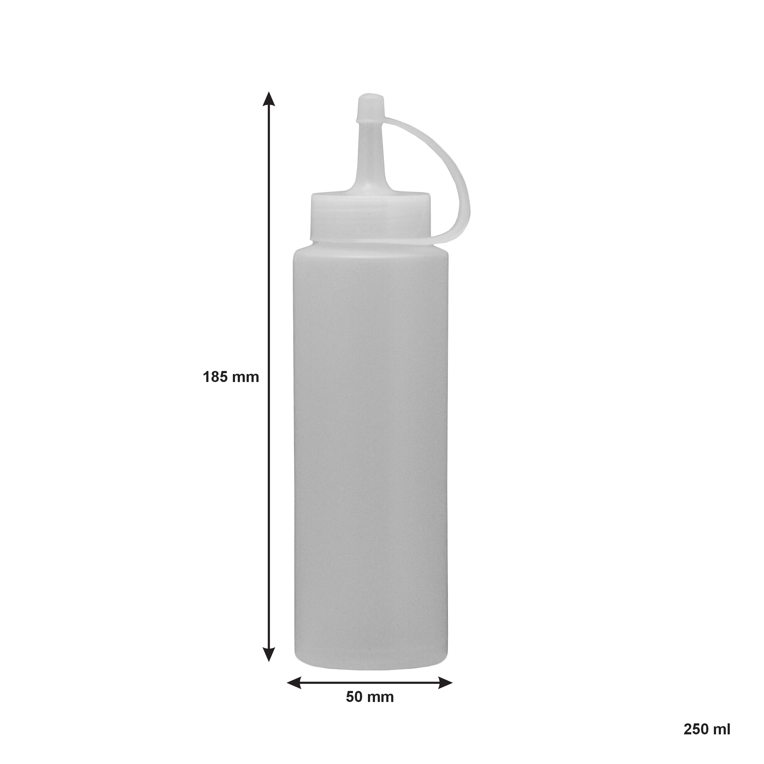 REGENT ROUND PLASTIC SAUCE BOTTLE ASST. COLOURS 3PK, 250ML