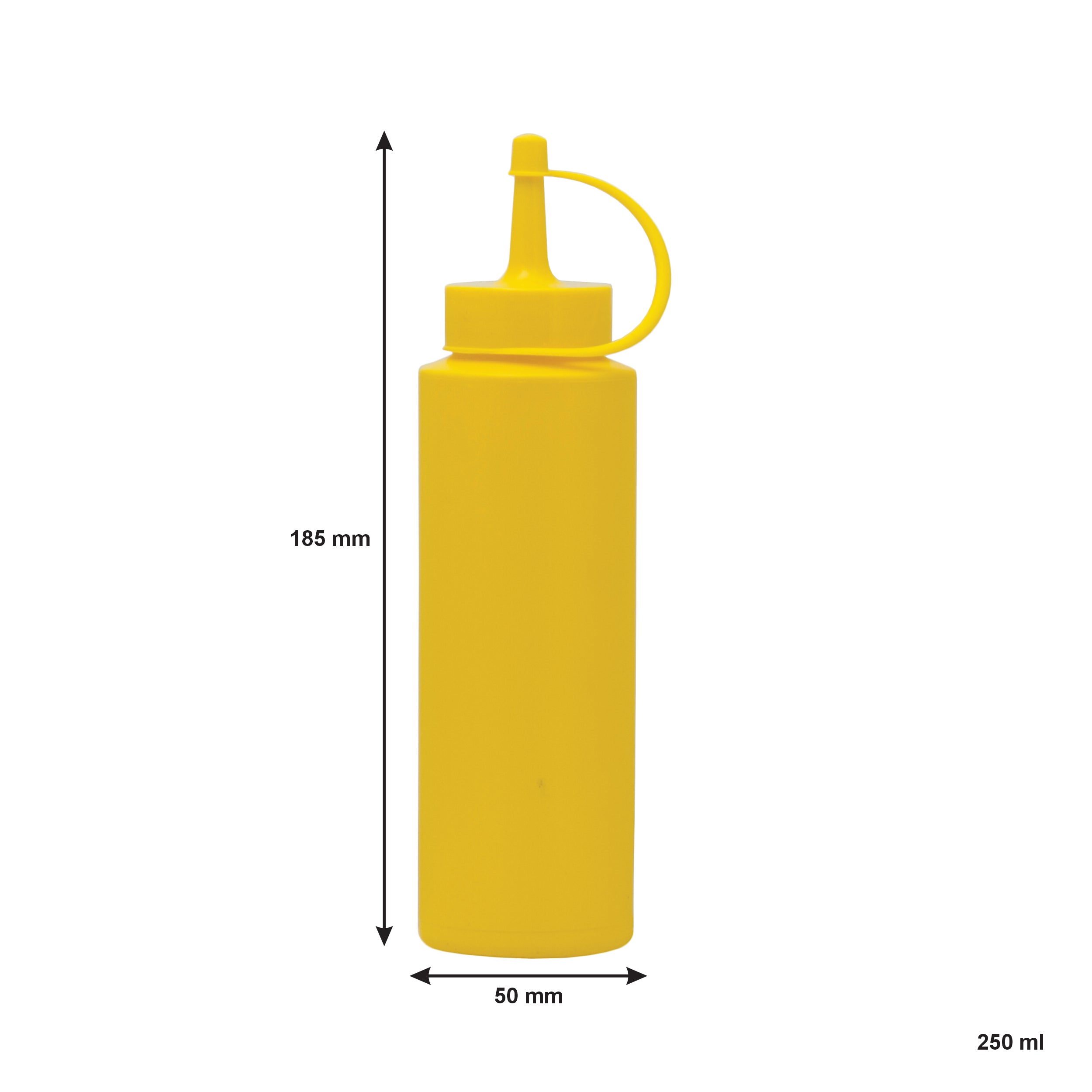 REGENT ROUND PLASTIC SAUCE BOTTLE ASST. COLOURS 3PK, 250ML