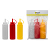 REGENT ROUND PLASTIC SAUCE BOTTLE ASST. COLOURS 3 PACK, 250ML