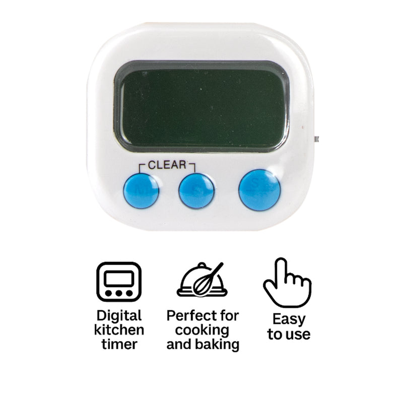 REGENT KITCHEN TIMER DIGITAL ABS WHITE, 70X65MM