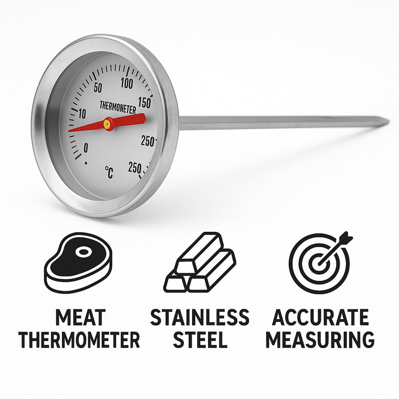 REGENT MEAT THERMOMETER 0 DEG C TO +300 DEG. C WITH CLIP