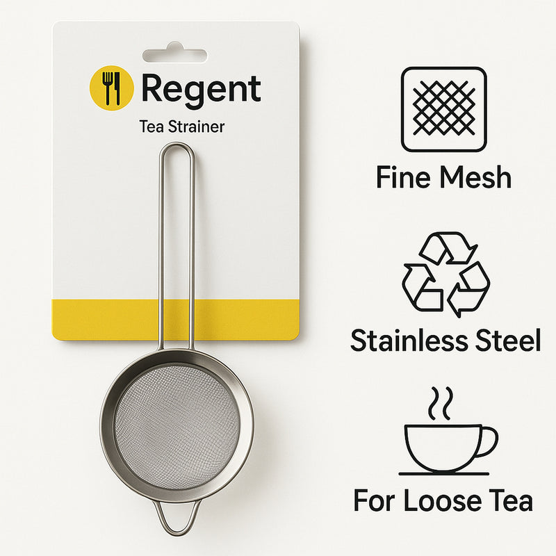 REGENT TEA STRAINER STAINLESS STEEL, 80MM DIA