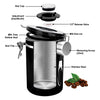 REGENT COFFEE AIRTIGHT STORAGE CANISTER STAINLESS STEEL BLACK, 1.5LT (130MM DIAX150MM)