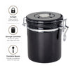 REGENT COFFEE AIRTIGHT STORAGE CANISTER STAINLESS STEEL BLACK, 1.5L