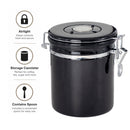 REGENT COFFEE AIRTIGHT STORAGE CANISTER STAINLESS STEEL BLACK, 1.5L