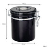 REGENT COFFEE AIRTIGHT STORAGE CANISTER STAINLESS STEEL BLACK, 1.5LT (130MM DIAX150MM)