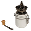 REGENT COFFEE GRINDER WITH WHITE CERAMIC HERMETIC STORAGE CANISTER, 250ML
