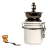 REGENT COFFEE GRINDER WITH WHITE CERAMIC HERMETIC STORAGE CANISTER, 250ML