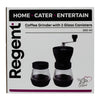 REGENT COFFEE GRINDER WITH EXTRA GLASS STORAGE JAR 2PK, 300ML