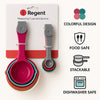 REGENT BAKEWARE MEASURING CUPS & SPOONS COLOURED PLASTIC 10PC SET