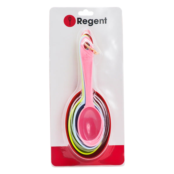 REGENT BAKEWARE OVAL MEASURING CUP PLASTIC COLOURS 4 PIECE SET, (260X90X90MM)