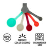 REGENT BAKEWARE MEASURING SPOONS PLASTIC MULTI-COLOURED, 5PCS SET