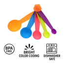REGENT BAKEWARE MEASURING SPOON PLASTIC 5PK SET ASSORTED COLOURS