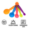REGENT BAKEWARE MEASURING SPOON PLASTIC 5PK SET ASSORTED COLOURS