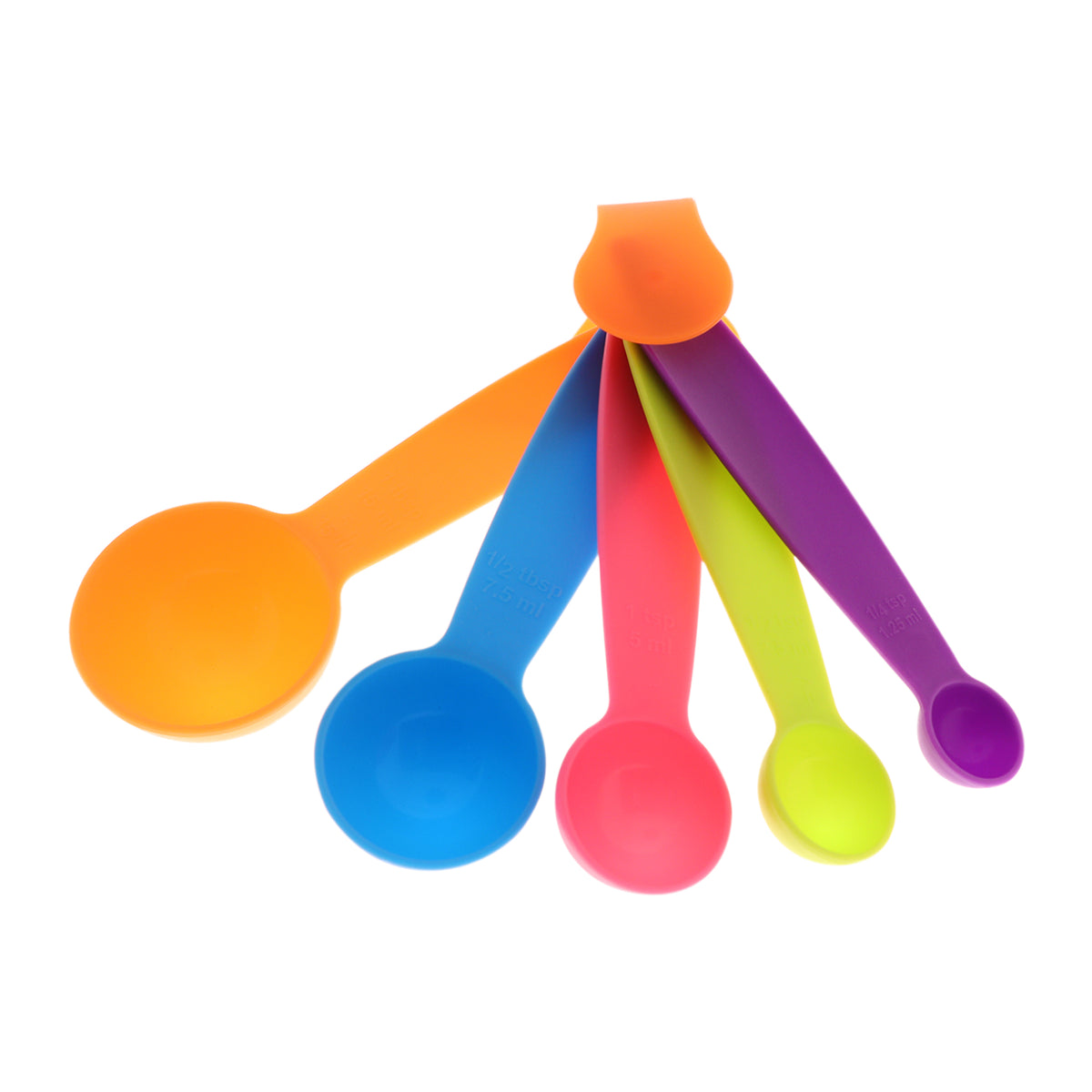 REGENT BAKEWARE MEASURING SPOON PLASTIC ASSORTED COLOURS 5 PCS SET