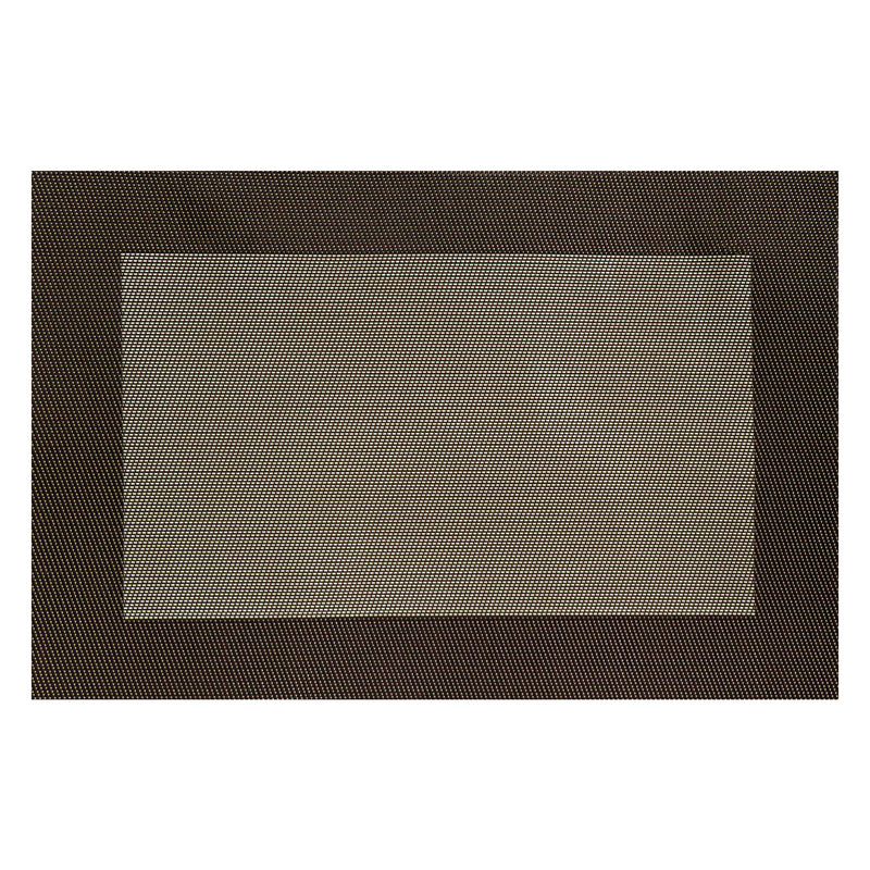 REGENT PLACE MATS WOVEN PVC BROWN WITH BORDER, 300X450MM