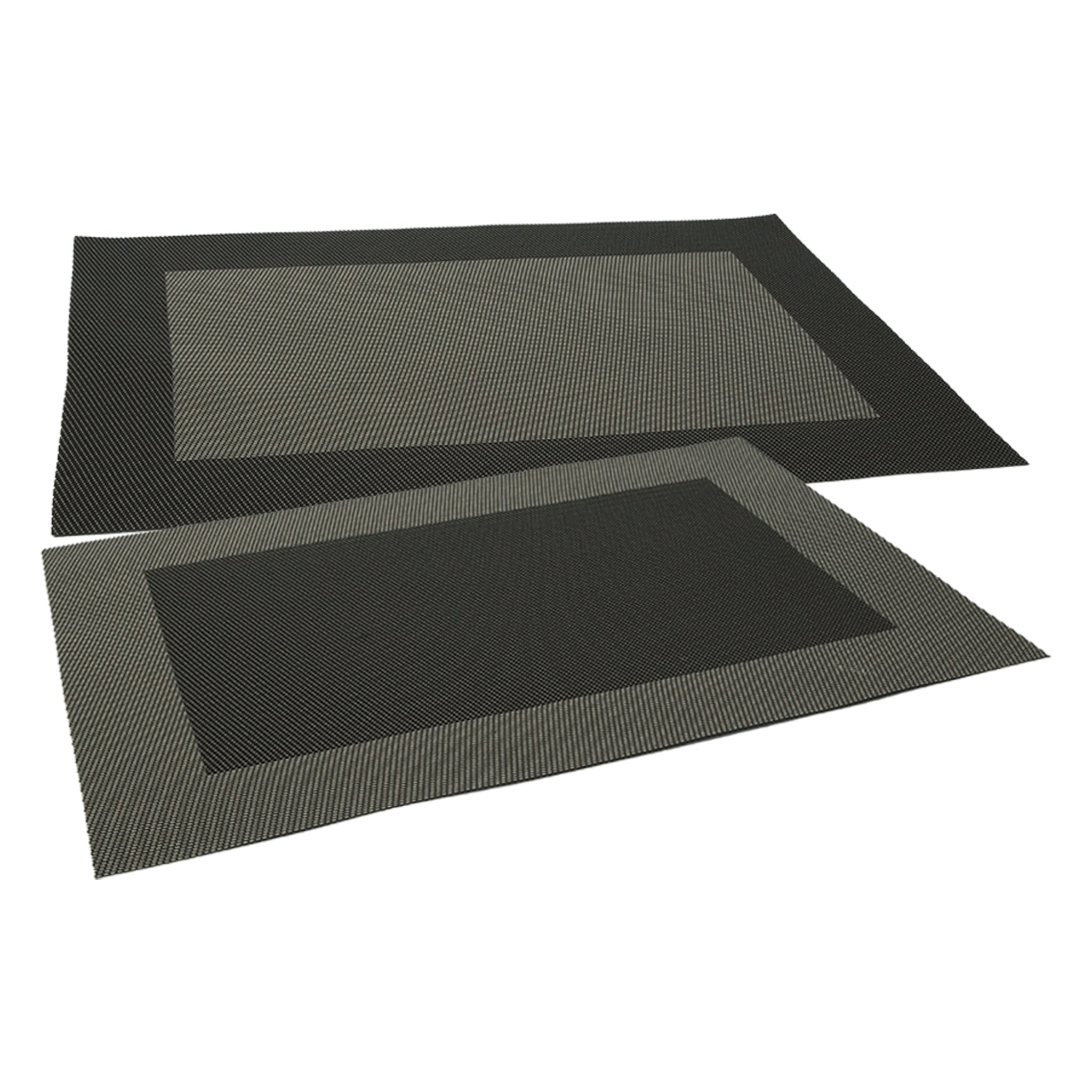 REGENT PLACE MATS WOVEN PVC BROWN WITH BORDER, 300X450MM