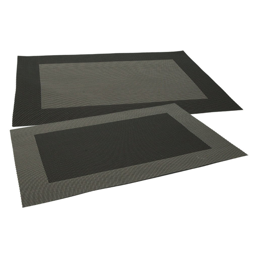 REGENT PLACE MATS WOVEN PVC BROWN WITH BORDER, 300X450MM