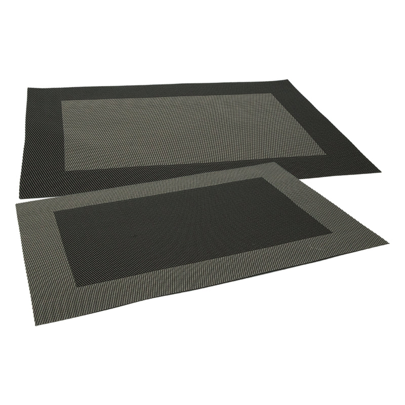 REGENT PLACE MATS WOVEN PVC BROWN WITH BORDER, 300X450MM