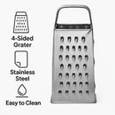 REGENT KITCHEN GRATER 4-SIDED CHROME PLATED, 210MM