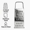 REGENT KITCHEN GRATER 4-SIDED CHROME PLATED, 210MM