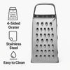 REGENT KITCHEN GRATER 4-SIDED CHROME PLATED, 210MM