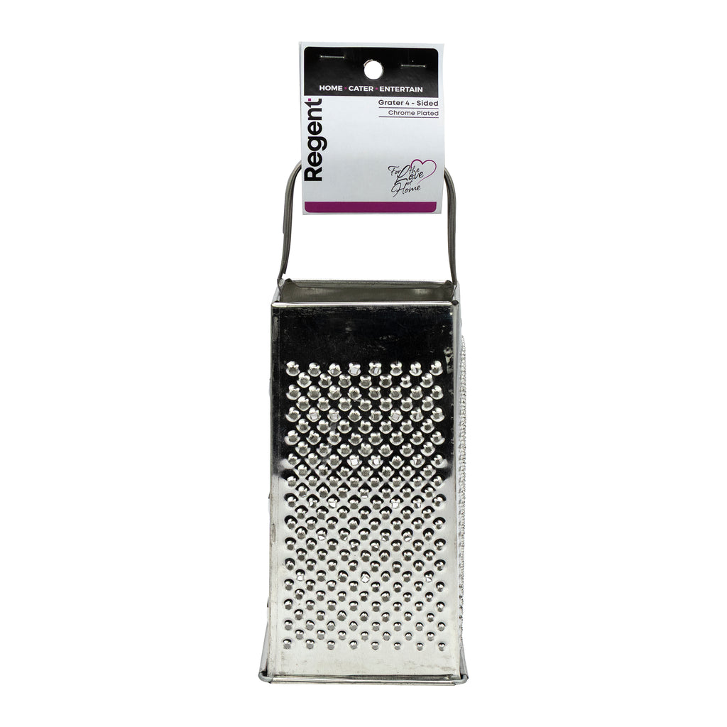 REGENT KITCHEN GRATER 4-SIDED CHROME PLATED, 210MM